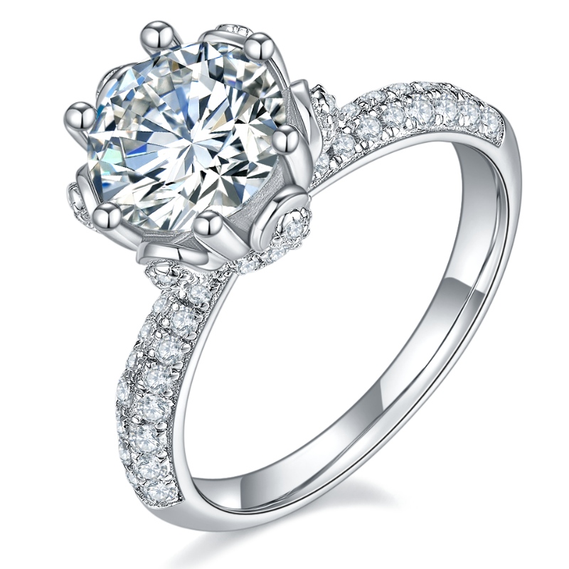 Argento sterling in argento di gioielli TUOCHEN 925/18K/14K/10K/9K anello con 3a/5a zircon/Moissanite/Diamond Stone