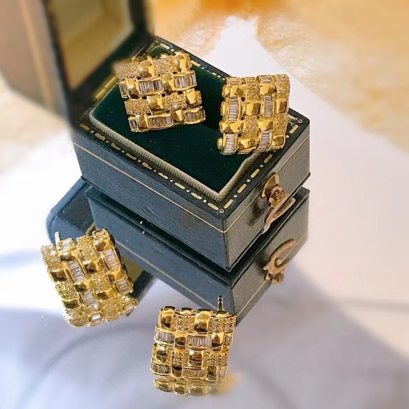 Orecchini dell\'orso del cerchio dell\'oro dei gioielli del tuochen Design 9K/10K/14k/18k orecchini del cerchio d\'oro per le donne