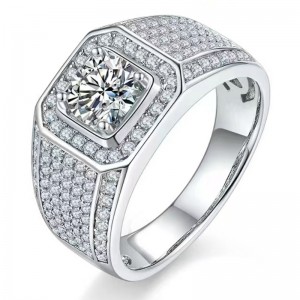 Engagement S925/18K/14k/10k con moissanite/Diamond reale per uomo