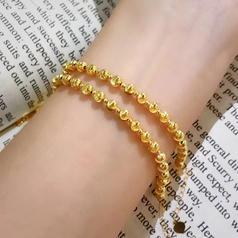 Bracciale di perline d\'oro 18K pronto per la spedizione