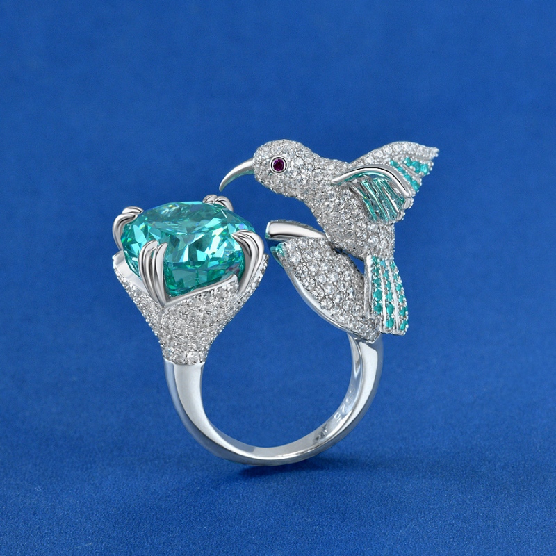 Nuovo design Sterling Silver 925 con anello di uccello in pietra zirconio Aaaaa pronto per la spedizione