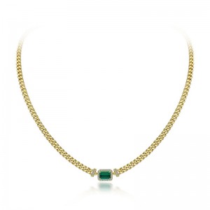 2022 Nuova collana semplice e smeraldo coltivata 1ct 925 Silver Regolable Simple