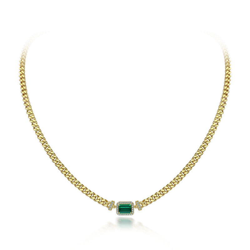 2022 Nuova collana semplice e smeraldo coltivata 1ct 925 Silver Regolable Simple